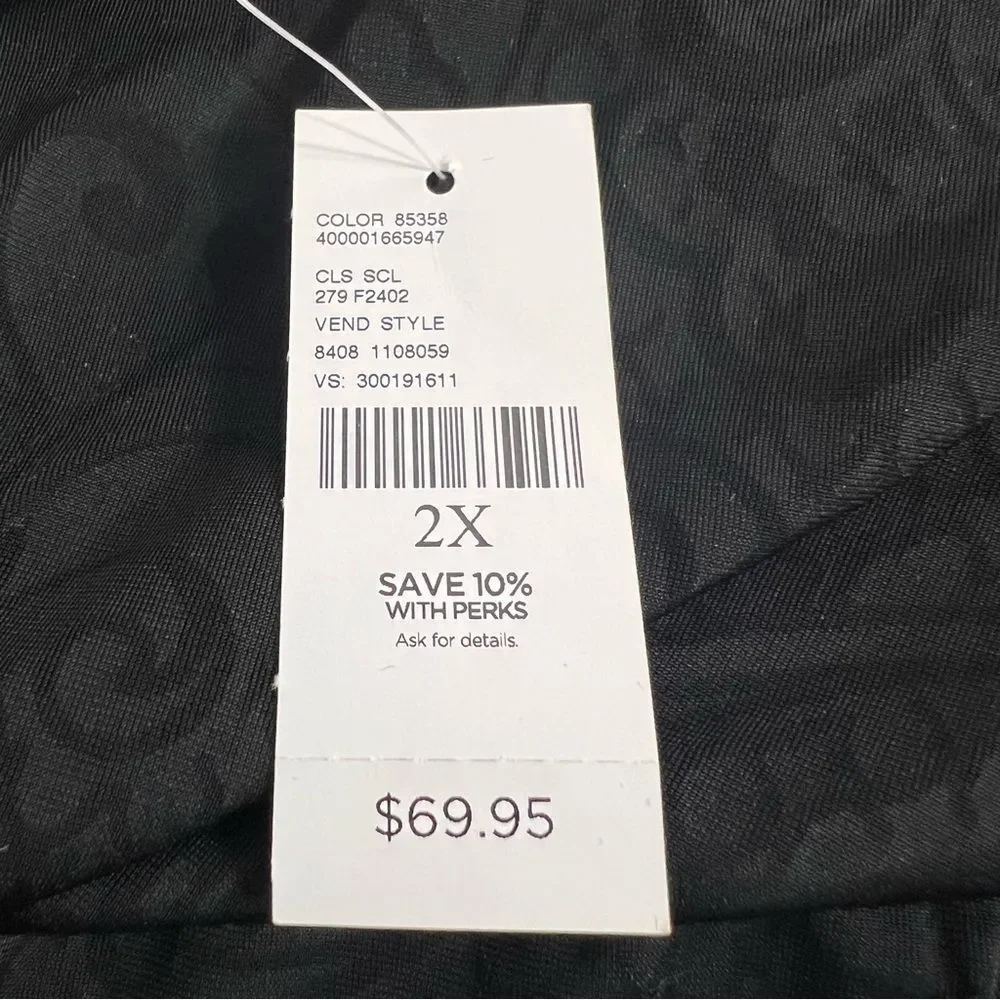 Catherines Black Velvet Robe Womens 2X 22/24 Open Front Kimono Sleeve $70 - Picture 4 of 6